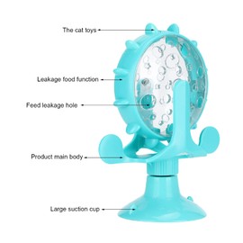 GLOGLOW Pet Food Leakage Toy, Windmill Treat Dispensing Cat Puzzle Toys Interactive Pet Slow Feeders Snack Distribution Toy with Powerful Suction Cup Interactive Kitten(Blue) Cat Houses & Condos