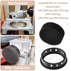D24235 Intake FilteAr & Retainer Kit CAC-1372 Compatible With Porter Cable DeVilbiss Craftsman Air Compressor D24233 919-16500 Type 0 919-16511 Type 0, Suitable for Multiple models Air Compressor