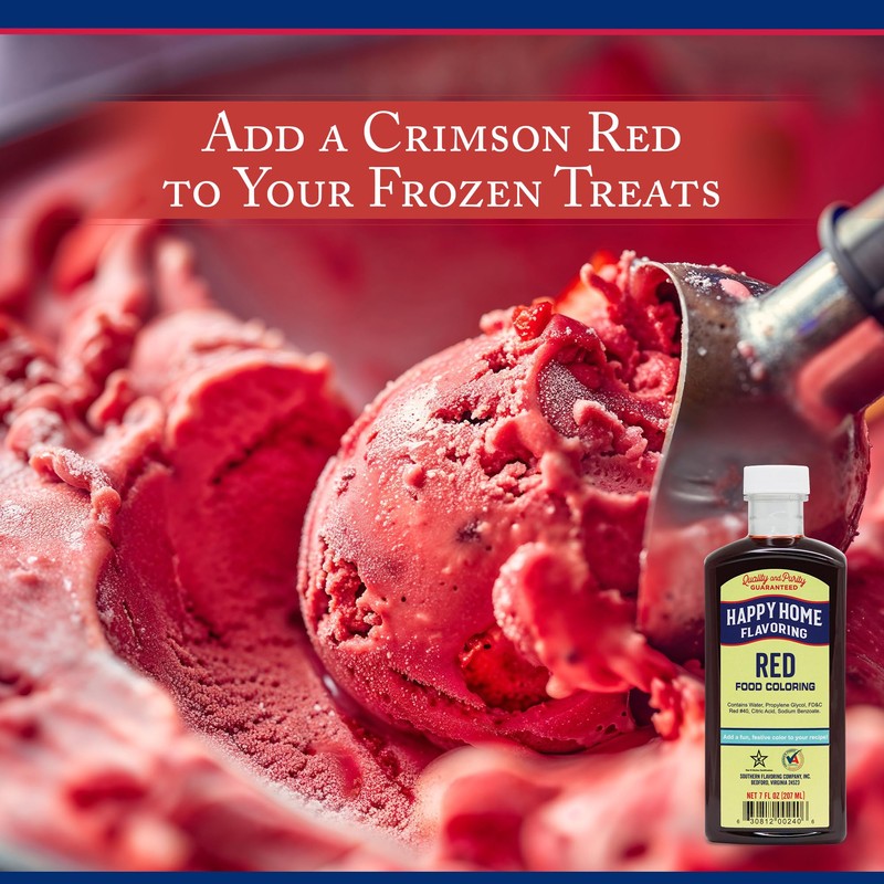 Happy Home Flavoring Red Food Color, 7 oz.