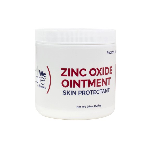 Dynarex Zinc Oxide Ointment, Protective Skin Barrier Ointment, Soothes, Prevents, & Relieves Chaffed Skin, and Irritation, White, 12 Count 15 oz. Jars