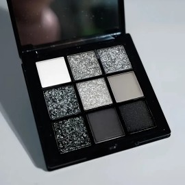 Paleta De Sombras Smoky 9 Colores Mate Negro Blanco Gris Pla