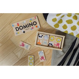 Kindsgut Wooden Dominoes, Tile Game for Toddlers and Children, Beautiful Gift in Subtle Colours and Simple Design for Fun Game, High Quality, Animals
