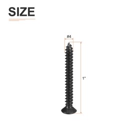 DTGN 100Pcs #4x1" Flat Head Wood Screws, 304 Stainless Steel Phillips Self Tapping Screws - Good for Woodworking, Furniture - Black