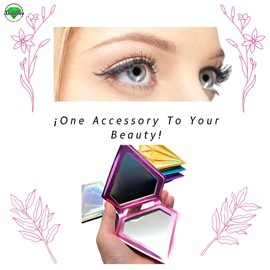 ALIADOOS CONNECTING YOUR EMOTIONS-Dual Sided Compact Mirror Portable for Travel Home Office Makeup Hand Size or Pocked Shimmering Foldable in Diamond Shape Mirror for Women Girls A Good Gift.