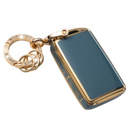 Gematay for Mazda Key Fob Cover with Keychain, Key Shell Cover Holder Compatible with 2019-2022 Mazda 3 Mazda 3 Hatchback 2020-2022 Mazda CX-5, CX-30, CX-10 3 4 Button Smart Key Fob, Blue