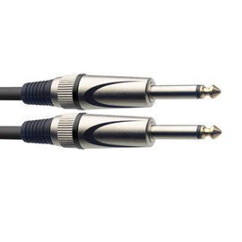 Stagg Deluxe Instrument Cable, 1/4" 6.35mm Jack To Jack, Heavy-Duty Connectors, 6 Metres / 20 Feet, Black
