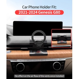 MaserWeller Car Phone Holder for Genesis G80 2021-2024 Accessories, 360° Rotation Phone Mount Compatible with MagSafe, Cell Phone Holder Does Not Affect Air Vent