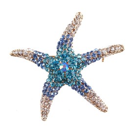 Rhinestone Starfish Brooch for Women Shining Starfish Brooch Pin Crystal Star Brooch Pin Cute Ocean Themed Brooch Elegant Clothing Hat Bag Accessories