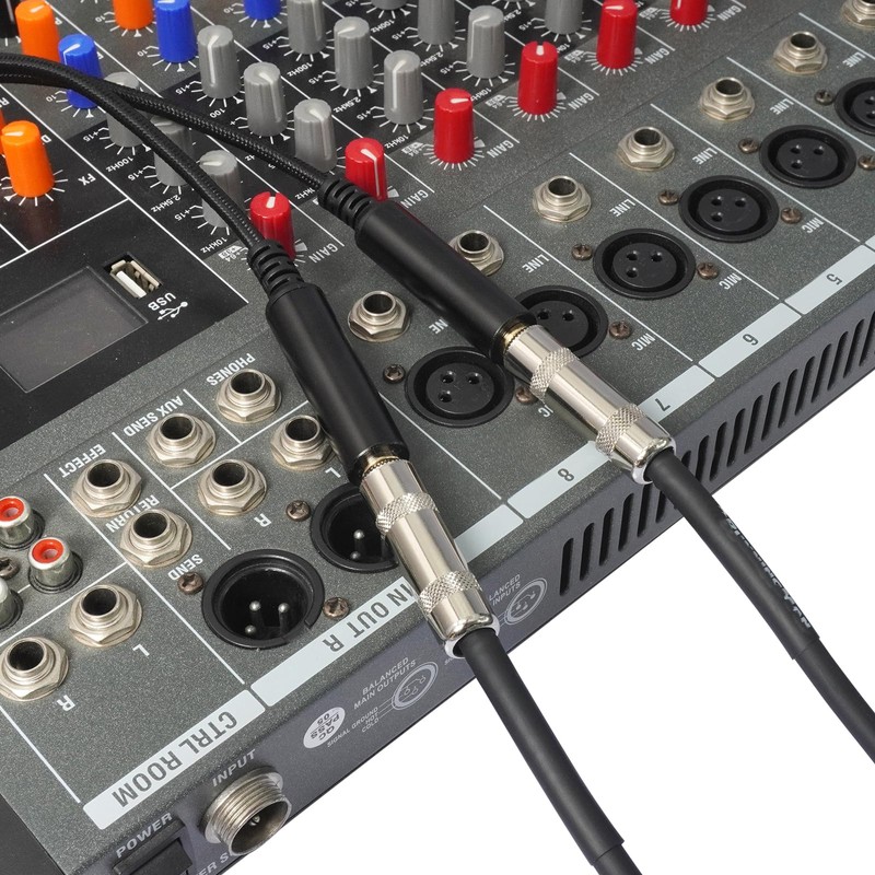 Lrbners 1FT 6.35mm Stereo Male to Dual 6.35mm Female Splitter