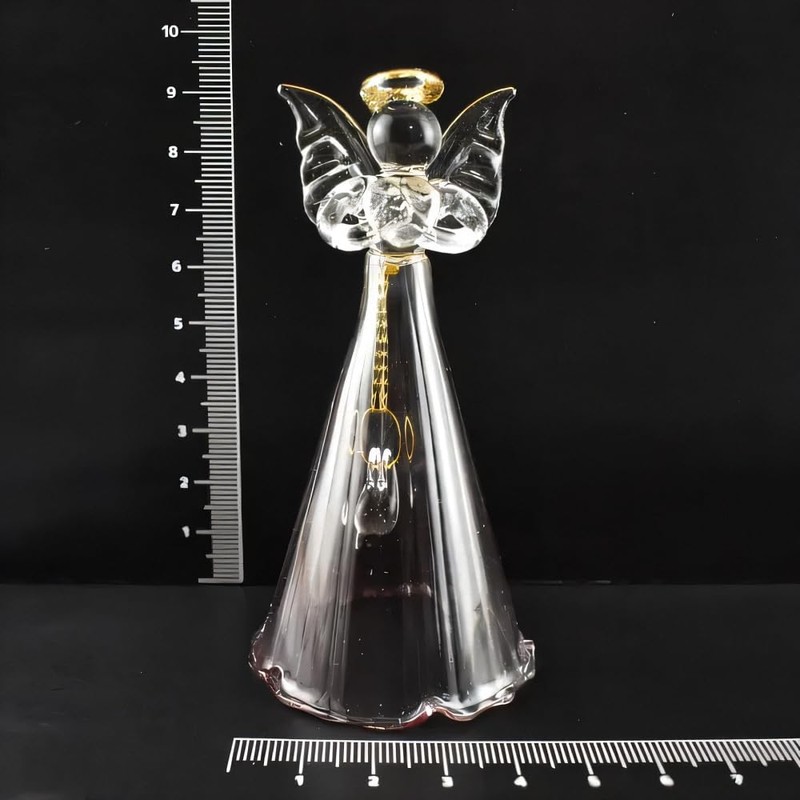 forkart cute handmade glasswork angel bell pink
