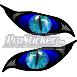 ProSticker 9021 (One Set) 5" X 12" Zombie Series Blue Evil Eye Decal Sticker