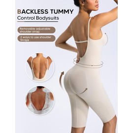 Takusun Women Backless Bodysuit Tummy Control Shapewear Low Back Sculpting Open Back Seamless Body Shaper for Backless Dresses