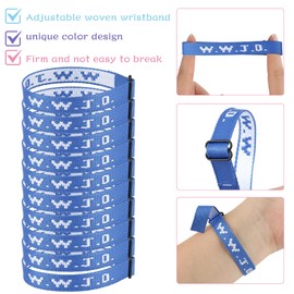 Aospkle 10PCS WWJD Christian Bracelet Pack for Women Men, Christian Gifts Wristbands, WWJD Bracelets - What Would Jesus Do Bracelet, 10 Royal Blue