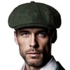 2 Pack Men Wool Blend 8 Panel Newsboy Cap Cabbie