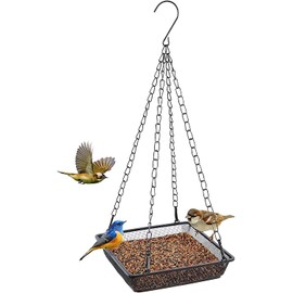 Super Idee Hanging Fine Mesh Feeding Station with Stainless Steel Chain, Bird Feeder for Hanging, Weatherproof Feeder, Bird Feeder for Wild Birds, Tits, Sparrows etc.