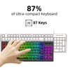 2.4G Wireless Keyboard 87 Keys RGB Backlight 1800mAh Battery Office