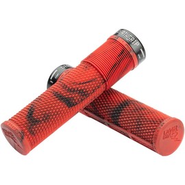 DMR Brendog DeathGrip Flangeless Lock-On Mountain Bike MTB Grips - Marble Red (Thin)