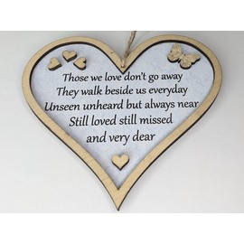 Chirpy & Goose Condolence Keepsake | Loving Remembrance Gift | Sympathy Keepsake | 12 cm x 13 cm Wooden Heart Sign
