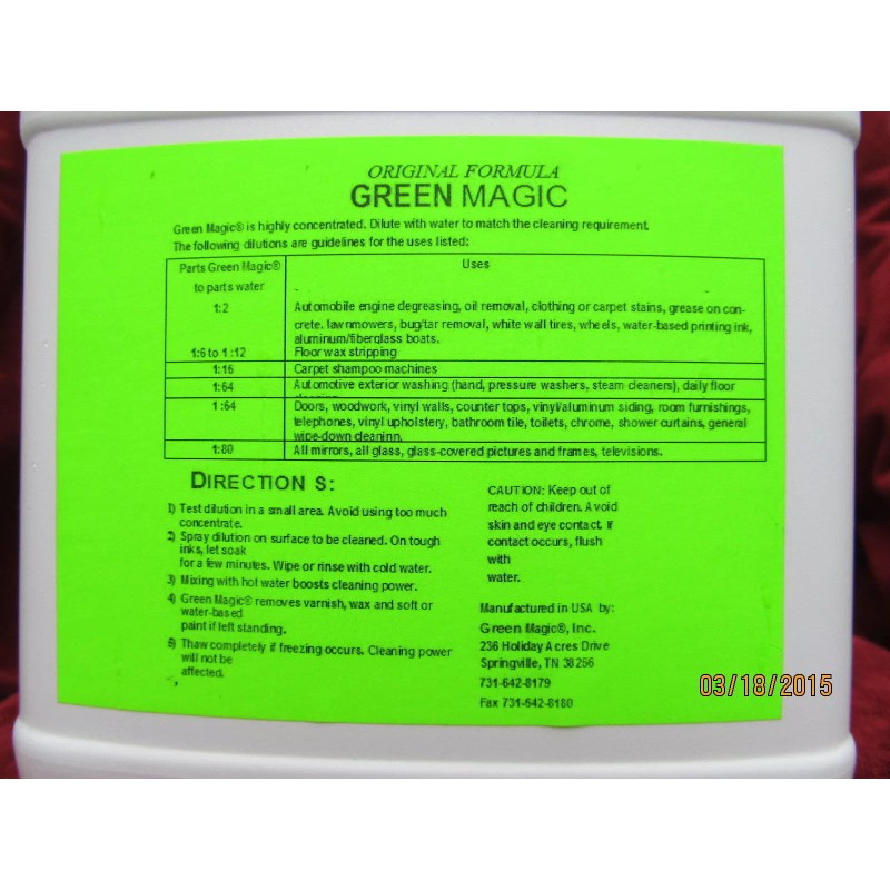 GREEN MAGIC " GREEN MAGIC " Worlds Best Cleaner Degreaser,