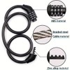 65CM Cable Lock, Combination Safety Code Cable Lock, Multiple Using