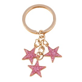 Meefisher Women's Stars Bag Charms Cute Enameled Keychain Keyring for Purse Accessories Kawaii Aesthetic Gifts,Pink-B