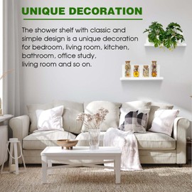 UMILKI 2 Pcs Acryl Wandregal Selbstklebend,30CM Acryl Selbstklebende Regale Wand Ohne Bohren,Schweberegal Weiß mit Klebeband,Schwimmende Regale für Badezimmer Wohnzimmer Schlafzimmer Küche Büro