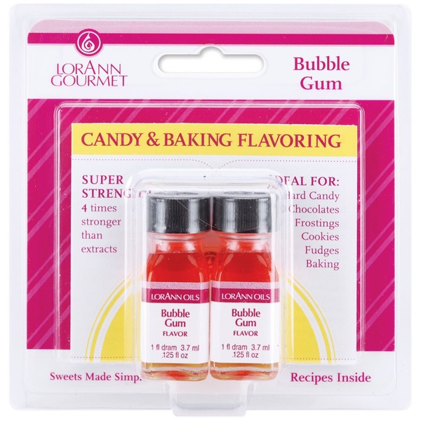 LorAnn Bubble Gum Super Strength Flavor, 1 dram bottle (.0125 fl oz - 3.7ml) Twin pack blistered