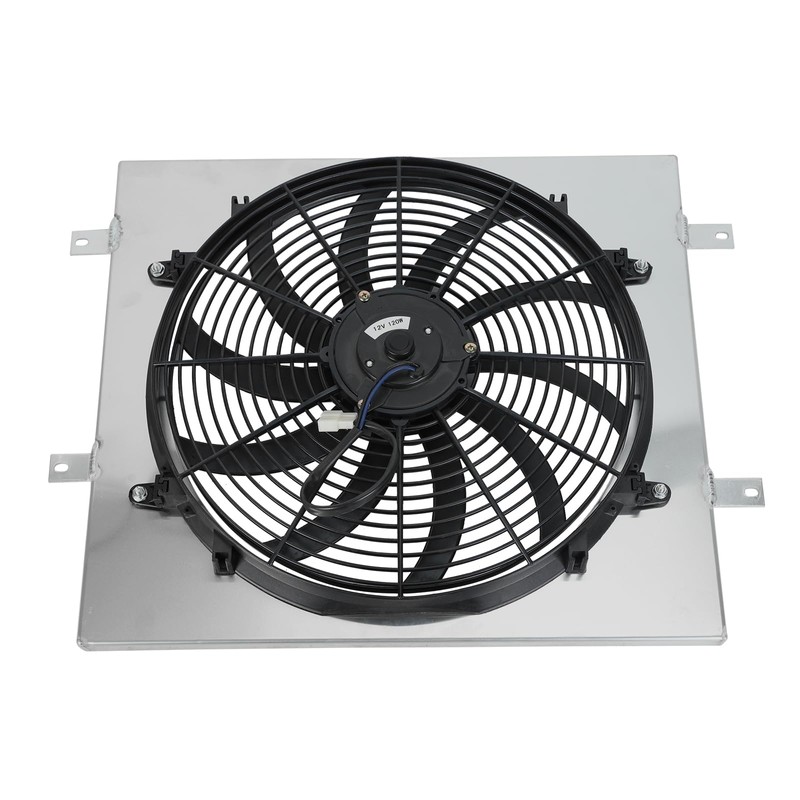 Smileracing Full Aluminum Shroud 16" Fan w/Thermostat Relay Kit Compatible