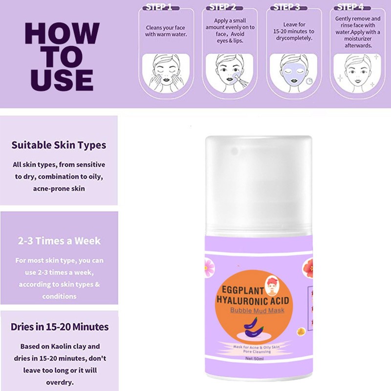 Grospe Eggplant Clay & Mud Mask for Women - Perfect