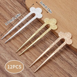 12 Stück French Hair Pins U-förmige Haarnadeln French Twist Pins, Groß Twist Hair Pin,Haarnadeln Haarnadel Stilvolle French Twist Pins,Praktische French Hair Pin,Geeignet für Damen und Mädchen