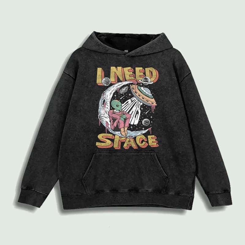 I Need Space Alien Graphic Hoodie 100% Cotton US Warehouse