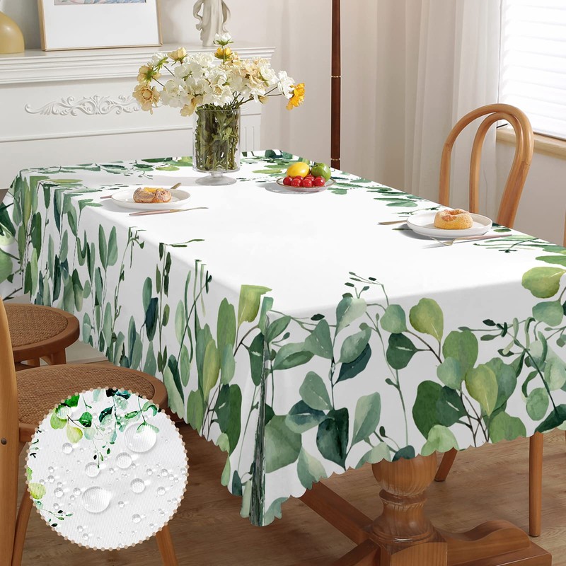 Rectangular Tablecloth Floral Wipeable Tablecloths Polyester Wipe Clean Table Cloth