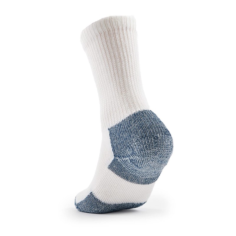 Thorlos Men s Crew 3 Pack Running Socks, White/Navy, X-Large