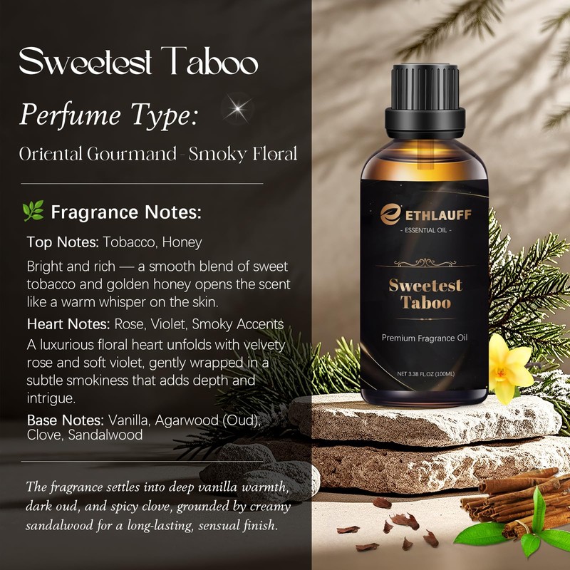 Sweetest Taboo Fragrance Oil 3.38FL.OZ - Mens Scented Oil for