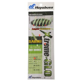 Hayabusa EX101 Glow Hage Green Fish Skin 6-Hook Sabiki Rig (10)