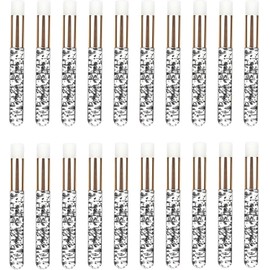 20x Glitter Lash Shampoo Brushes Lash Wash Cosmético Profesional Limpiador de pestañas Extensiones de pestañas Cepillos de pestañas Herramienta de eli, negro, Individuales