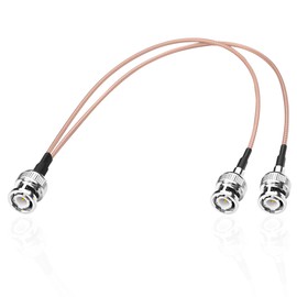 MEIRIYFA RG316 BNC Splitter Coax Cable BNC Male to Dual Male 50Ohm Y Splitter Coaxial Connector Extension Cable for Cameras,Video Equipmen,CCTV System (34CM)