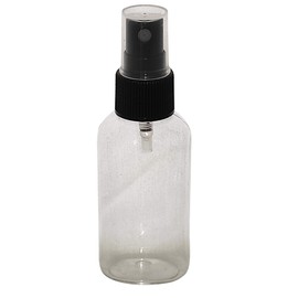 wolfmoon botanicals WM (Bulk Pack of 24) 2 oz Clear Oval Travel Refillable, Empty PET Plastic Bottles with Black Spray Top - DIY travel, hydration, aromatherapy, arts & crafts, and more