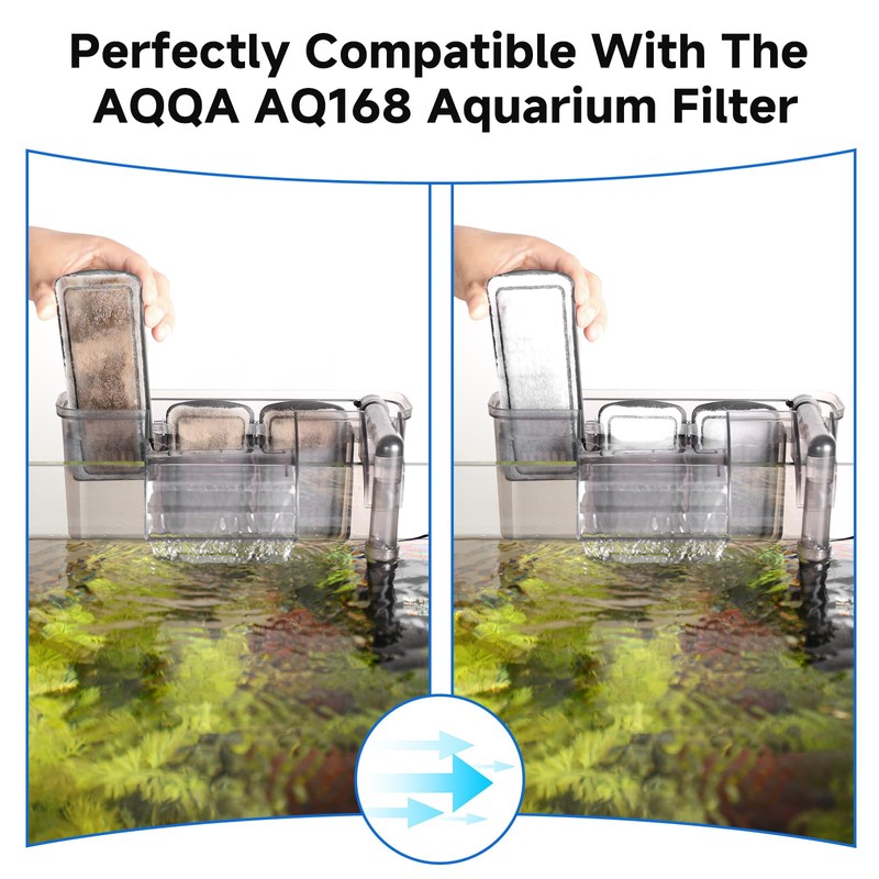 AQQA 12 Packs Aquarium Filter Cartridges with Activated Carbon -