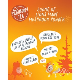 High Caffeine Mushroom Tea (155 mg) – Kubo Tea: Organic Lion’s Mane Chai Black Tea Bags for Clean Energy & Focus | Healthy Coffee Substitute | Mushroom-Infused Blend | 20 Ct | Compostable Packaging