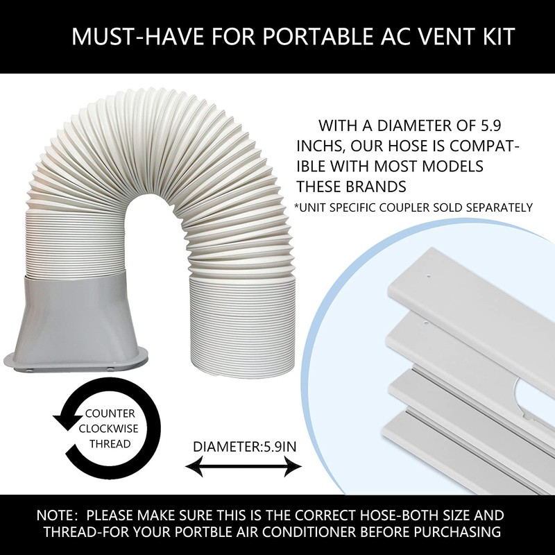 LEZIFU Portable Air Conditioner Kit with Hose, Adjustable Window Seal