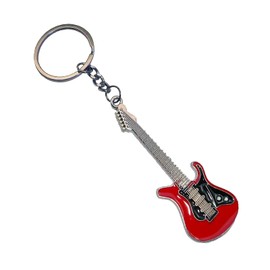 BASTOUR Guitar Keyring, Metal Key Ring, Rock Electric Guitar, Musical Instrument Keyring, Key Pendant, Electric Guitar Music Pendant for Gift Decoration, red