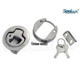 SeaLux Marine 2-3/8" Locking Slam Pull Latch Lift for Hatch and Drawer 316 Stainless Steel with 2 Keys