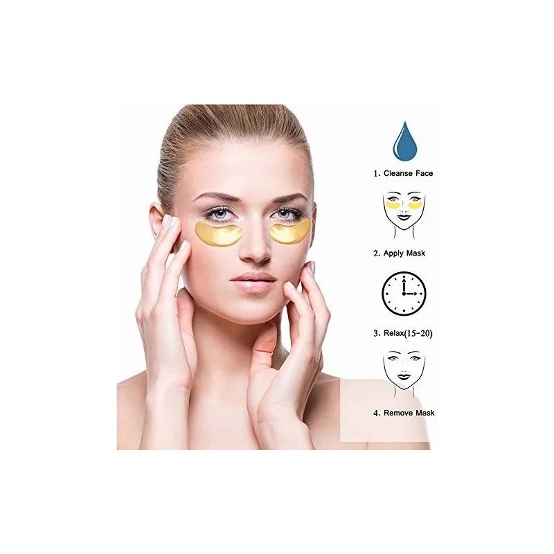 60 pares parches ojos colágeno hidrogel elimina ojeras