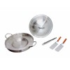 20" Concave Down Comal Set, Stainless Steel, Taco para Carnitas