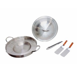 20" Concave Down Comal Set, Stainless Steel, Taco para Carnitas Tortillas