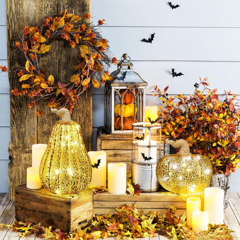 YiYa Glass Fake Pumpkins Autumn Decoration (Circular)