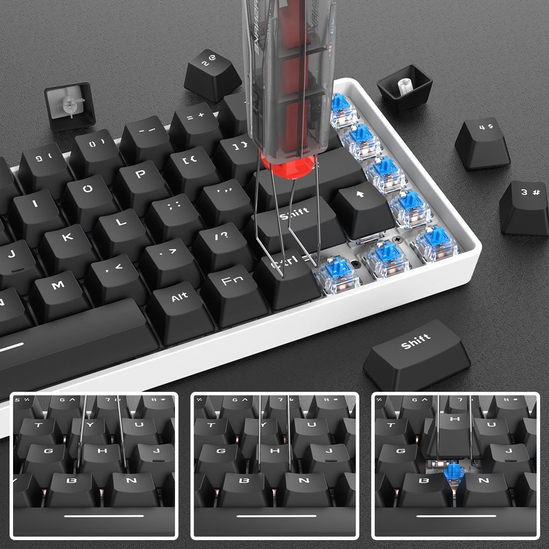 MAMBASNAKE 2-in-1 Keycap Switch Puller, 304 Stainless Steel Key Removal