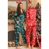Samring Womens Silk Satin Pajamas Set Button Down Long Pj