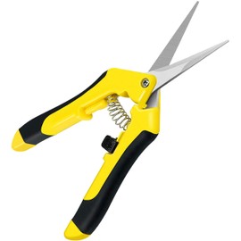 iPower Gardening Hand Pruner with Straight Stainless Steel Blades Non-stick Pruning Shear Bonsai Cutter for Potting, Orange